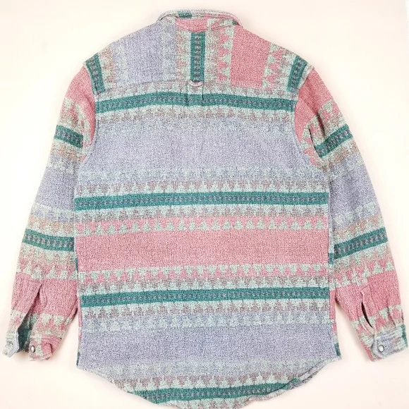 VTG 90's 00's Heavyweight Multicolored Stripes Ind - Picture 2 of 9